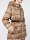 The Cube Midi Down Jacket in Water-Repellent Technical Fabric Brown